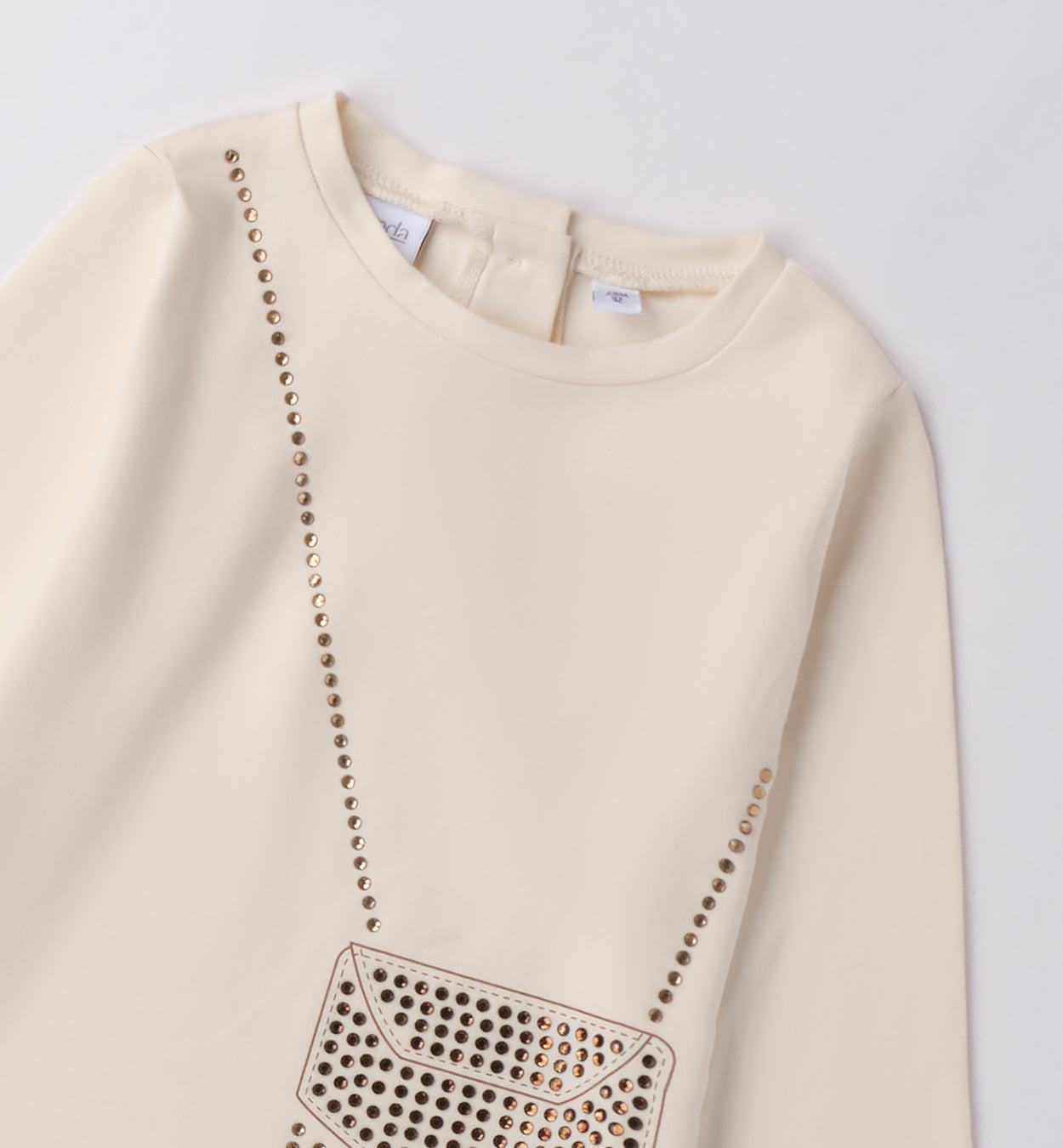 Maglietta beige a maniche lunghe