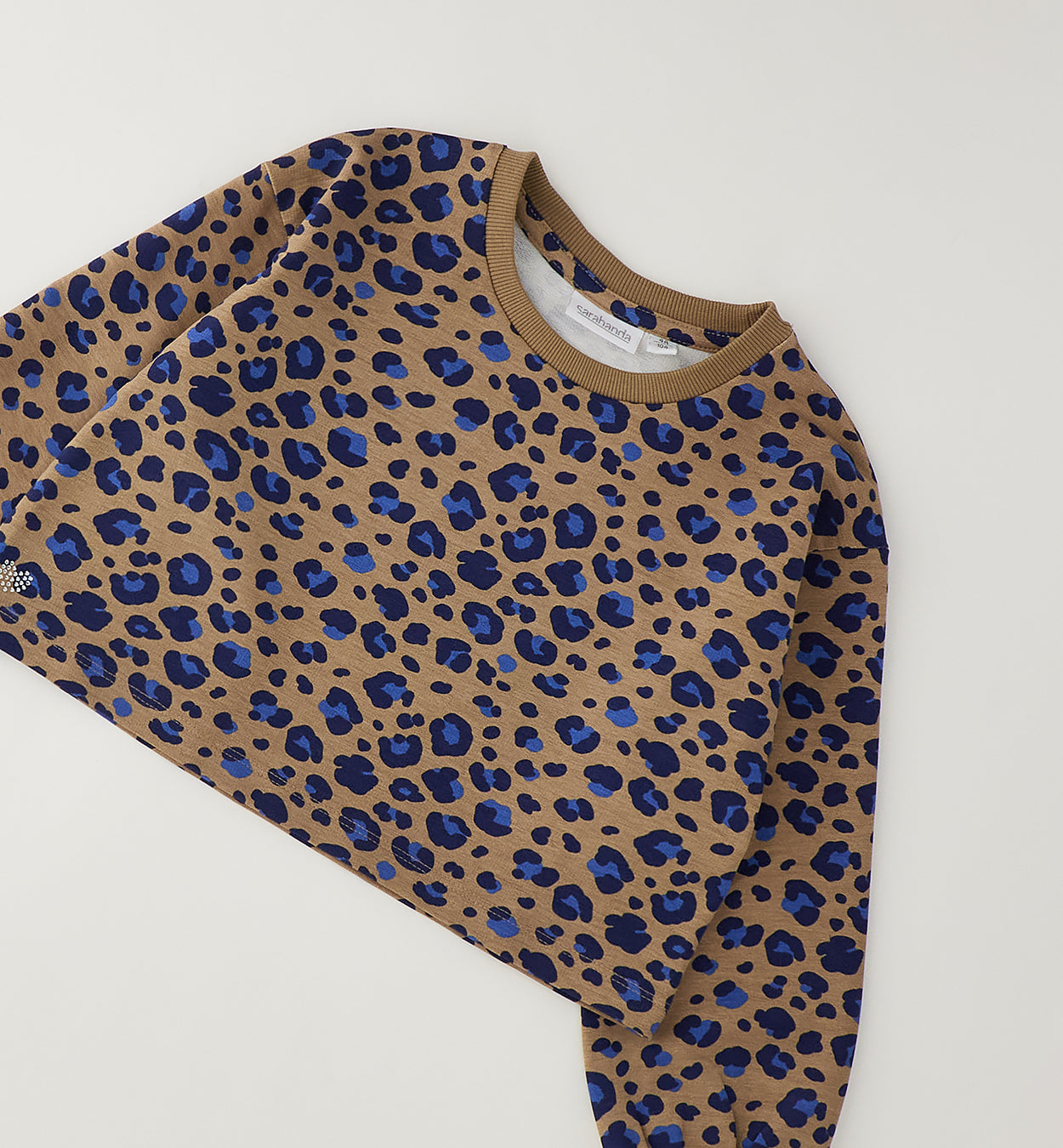 Felpa Bambina Sarabanda Maculata Marrone e Blu – Modello Corto