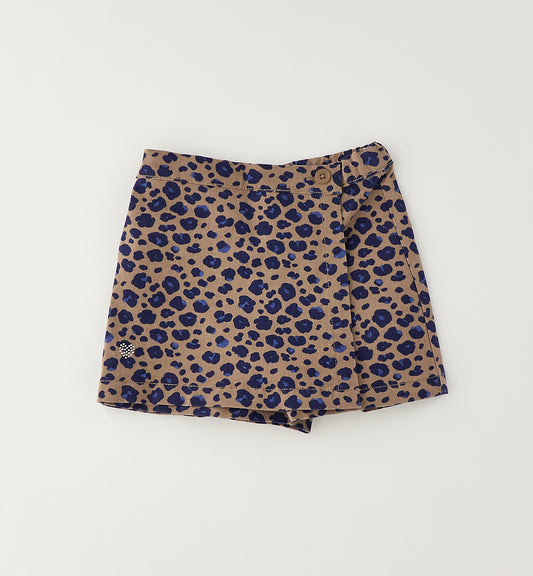 Shorts Bambina Maculata Blu e Marrone Sarabanda - OOPS by BabyBimbo 0-16