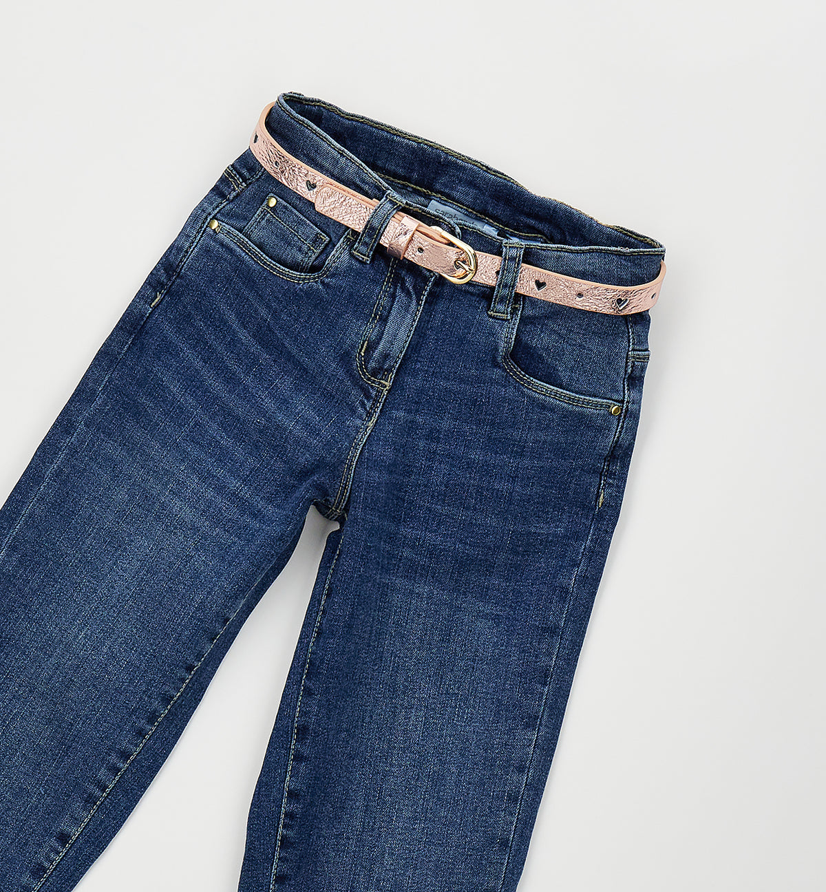 Jeans Baggy Bambina Sarabanda con Cintura Rose Gold – Modello Stretch