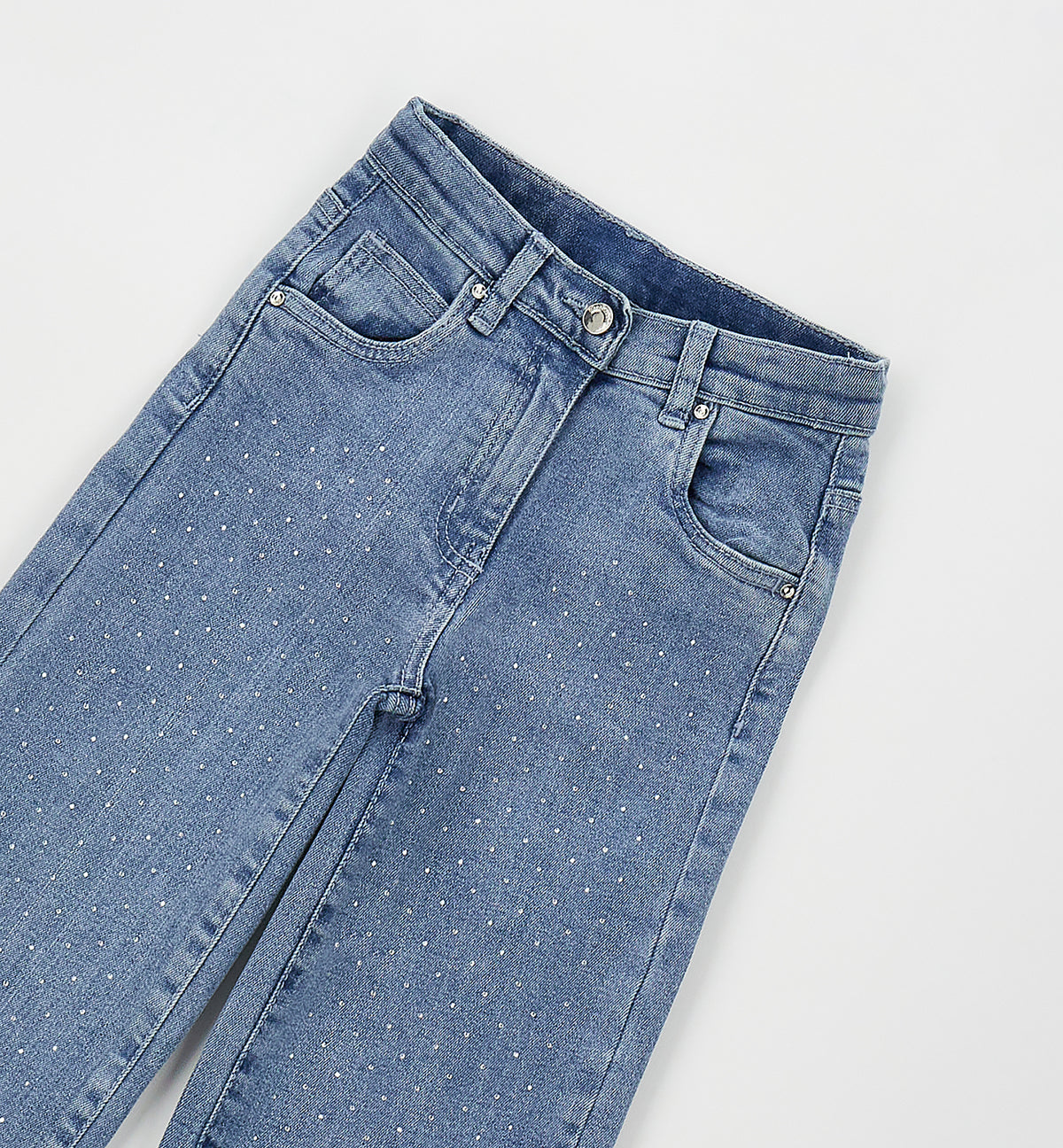 Jeans Bambina Sarabanda Wide Leg con Brillantini – Jeans Chiaro