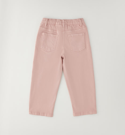 Jeans Bambina Rosa Modello Barrel Stretch con Vita Regolabile Sarabanda