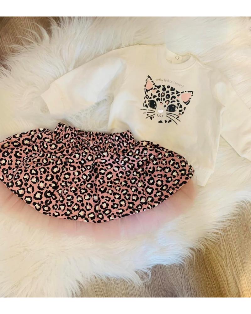 gonna , Gonna maculato con tulle rosa per neonata da 6mesi a 24mesi Y-Clù YN20773 - BabyBimbo 0-16, abbigliamento bambini
