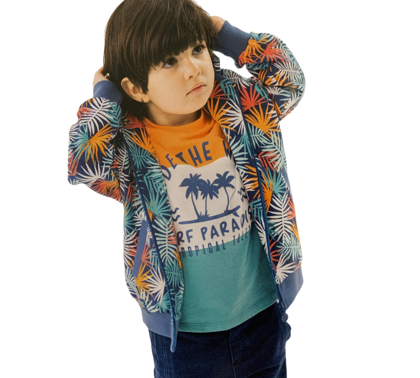 FELPA COLORATO BAMBINO CAPPUCCIO STACCABILE BOBOLI 321152