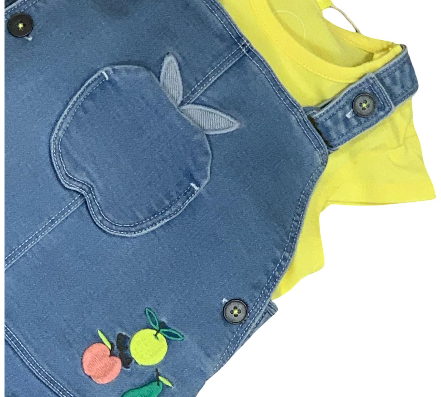 COMPLETO ABITINO EFFETTO DENIM CON MAGLIETTA GIALLA