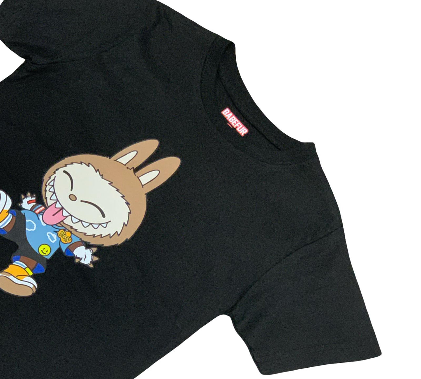 Maglietta Nera Unisex Bambini 2-14 Anni – Coniglio Che Gioca Stampa Buffa