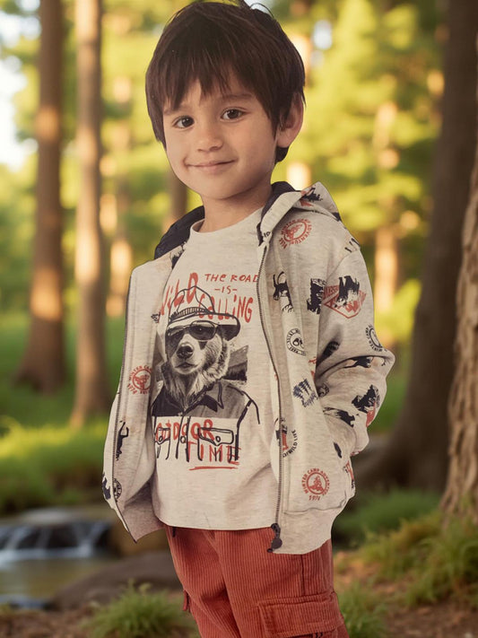 Maglietta bambino jersey per bimbo orso wild