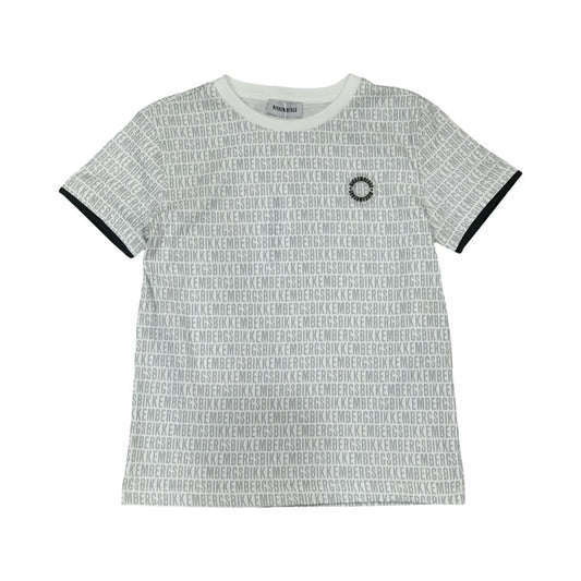Maglietta bianca Bikkembergs ragazzo – logo all over grigio e stile moderno