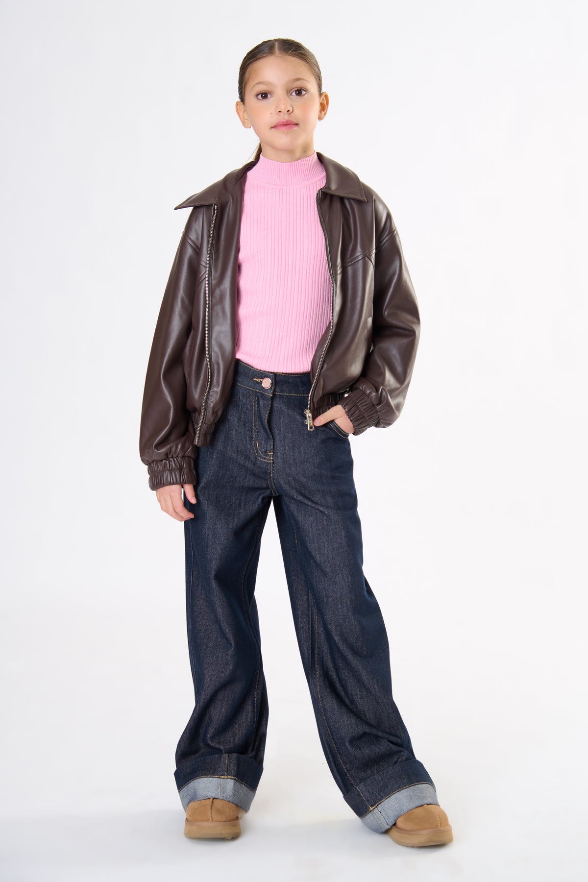 Jeans Ragazza TOBETOO Oversized Lavaggio Scuro – Modello Teen Trendy