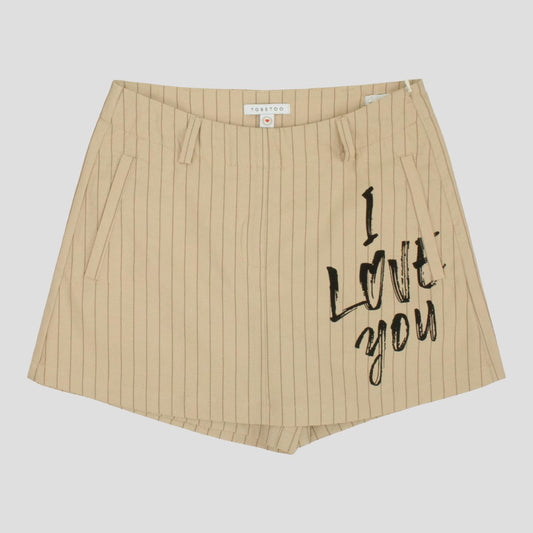 Shorts Gessati Cappuccino Ragazza Effetto Gonna – TOBETOO