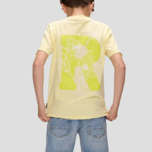 T-Shirt Gialla Ragazzo con Stampa Retro Maglietta Trendy Casual - RETOUR