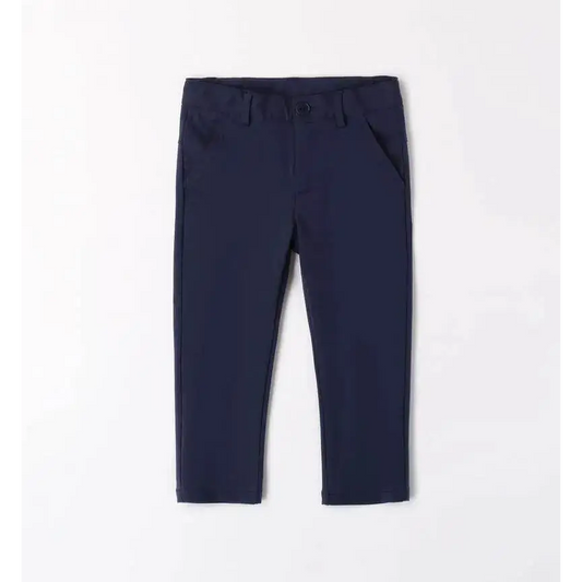 Sarabanda pantaloni punto milano bambino blu navy con vita regolabile tasche oblique e taglio slim