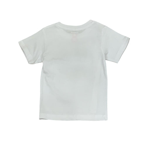 Maglietta girocollo manica corta bianca - stampa coniglio buffo stile Labubu sul retro