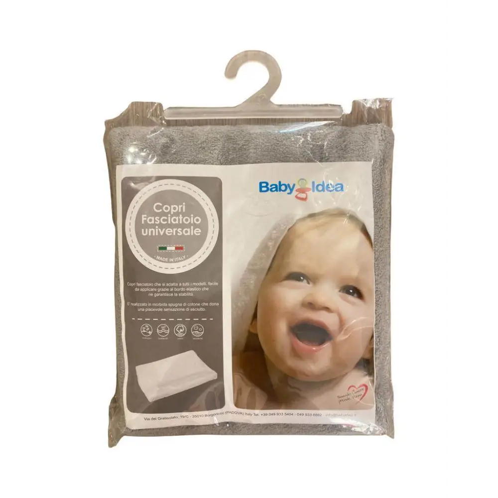 copri fasciatoio spugna grigio universale Baby Idea cover in spugna grigia per fasciatoio con confezione appesa