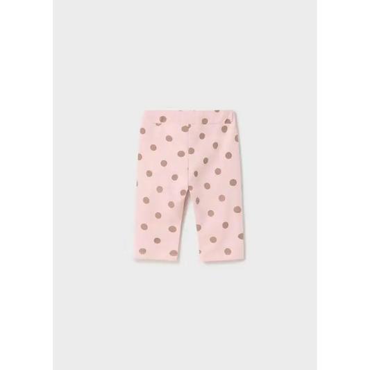 pantaloni neonata pois Mayoral rosa con grandi pois beige leggings morbidi in cotone per neonata