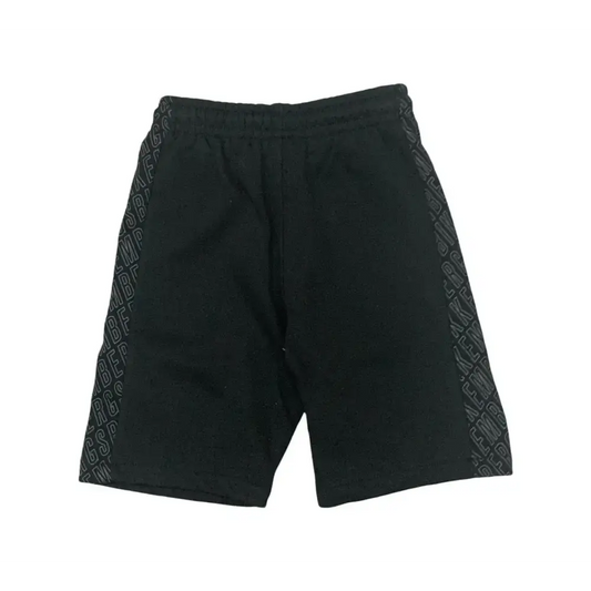 Bermuda bambino nero Bikkembergs con bande laterali logo a contrasto stile sportivo