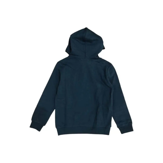 felpa con cappuccio ragazzo Bikkembergs blu navy vista posteriore in cotone con polsini e orlo a costine