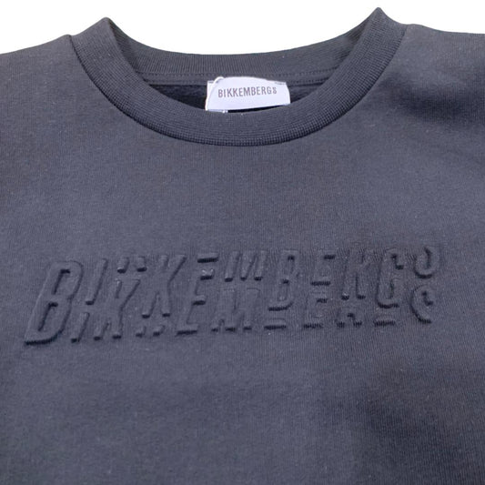 Felpa nera Bikkembergs ragazzo con logo in rilievo sul davanti per uno stile moderno
