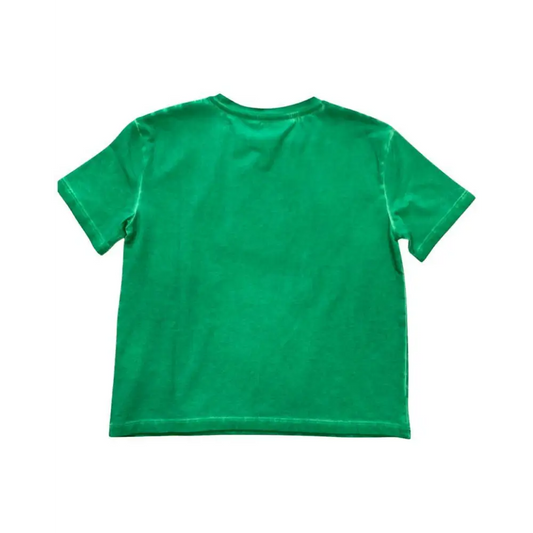 maglietta cotone ragazzo Bikkembergs verde vista retro maniche corte collo rotondo tessuto morbido