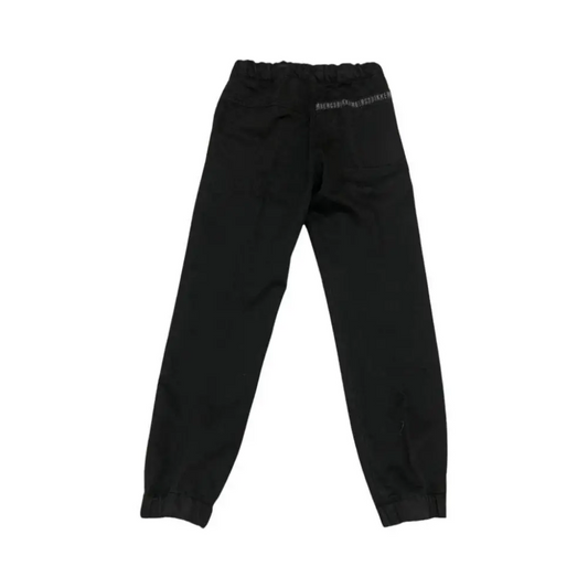 pantaloni neri ragazzo Bikkembergs jogger in cotone con vita elastica tasca posteriore