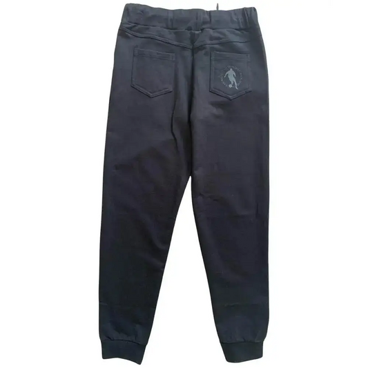 pantaloni ragazzo Bikkembergs neri in stile jogger vista posteriore con vita elasticizzata tasche posteriori e polsini