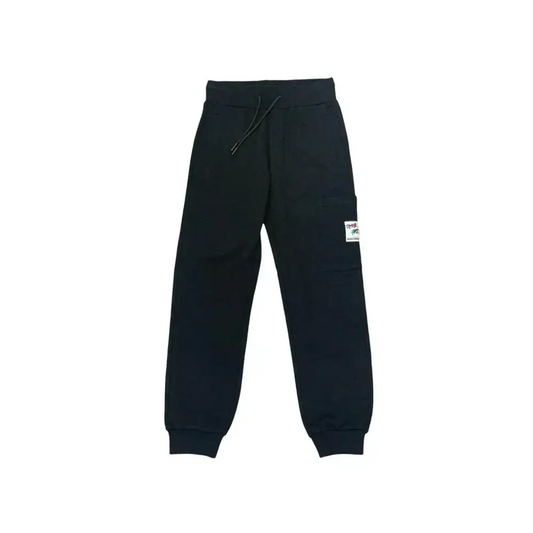 Pantaloni ragazzo Bikkembergs neri con coulisse e tasca laterale per comfort e stile casual