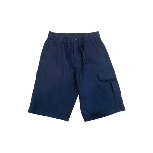 pantaloncini blu ragazzo 8-16 anni Y-Clu in cotone con vita elasticizzata e tasca laterale cargo