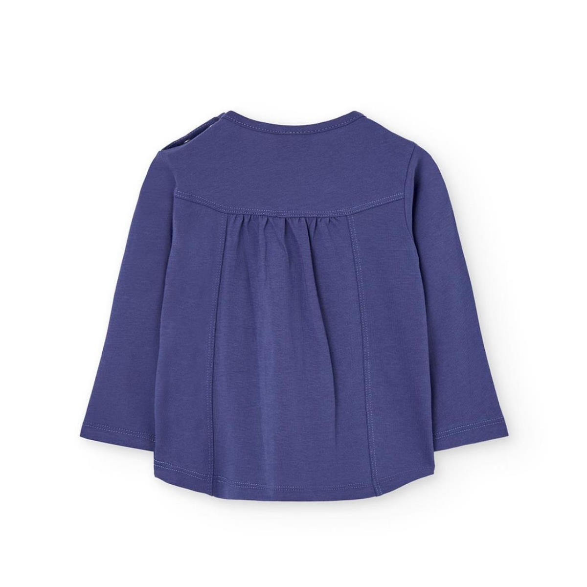 Maglia bambina stampa floreale viola Boboli a maniche lunghe vista posteriore