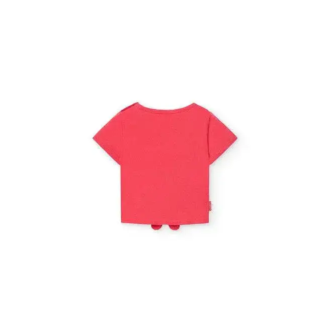 Maglietta rosa completo corto bambina estate Boboli in cotone leggero e maniche corte