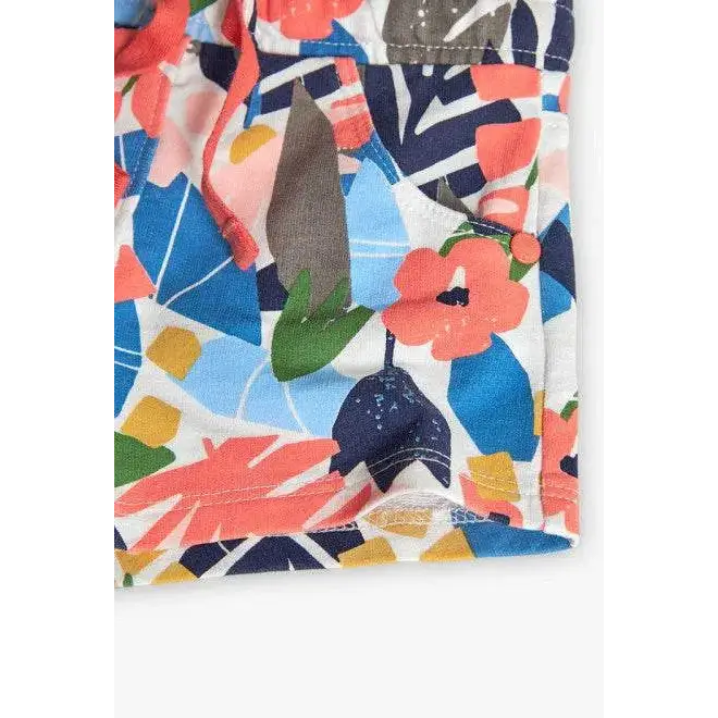 Completo estivo bambina fantasia fiori con dettagli a fiori colorati e tasca laterale Boboli