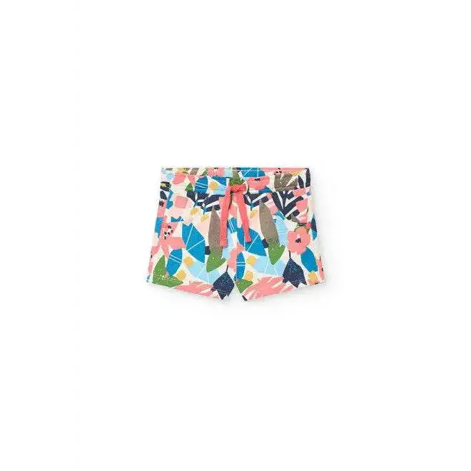 Completo estivo bambina fantasia fiori Boboli con pantaloncini a fiori colorati per estate