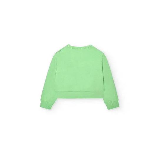 felpa colorata bambina Boboli verde chiaro retro corto in cotone morbido maniche lunghe ideale per tempo libero