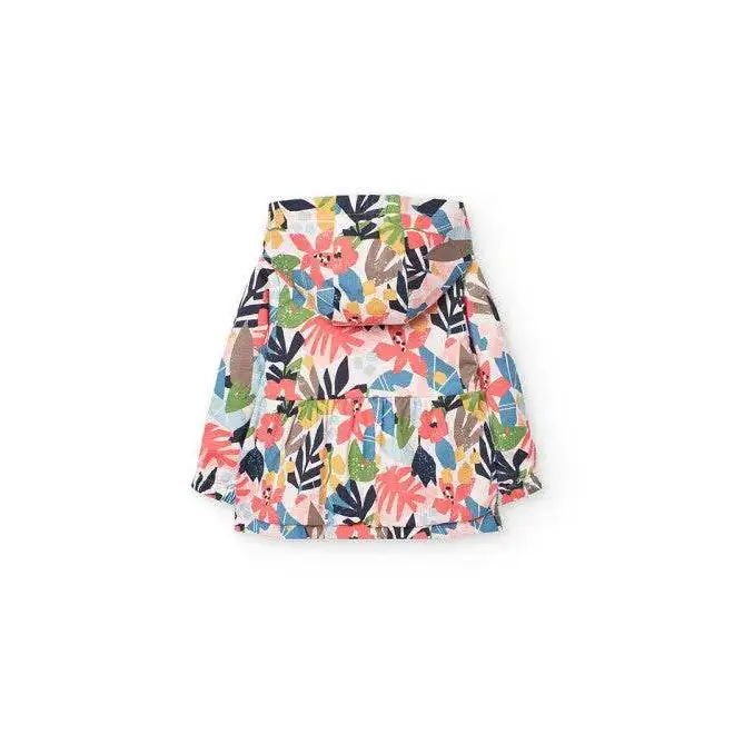 Giubbotto reversibile bambina Boboli con fantasia floreale colorata e cappuccio