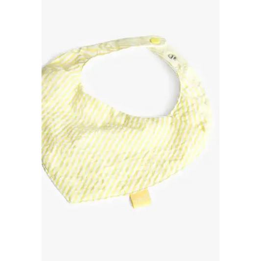 Pack 2 bavagli per neonati Boboli in tessuto a righe gialle con chiusura a bottone