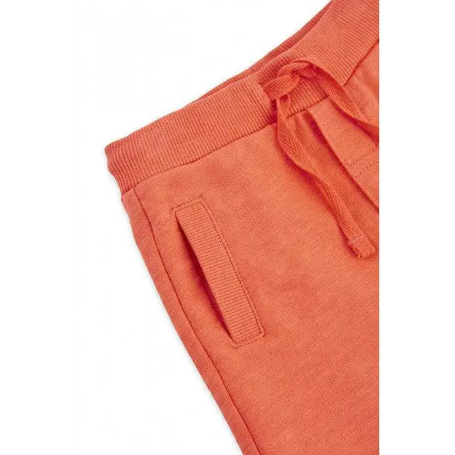Pantaloncini bimbo estivi Boboli in cotone arancione con vita elasticizzata coulisse e tasche pratiche
