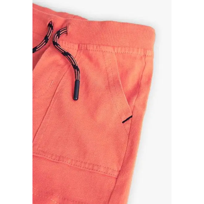 Pantalone corto stretch per bambino Boboli arancione con tasche e coulisse regolabile