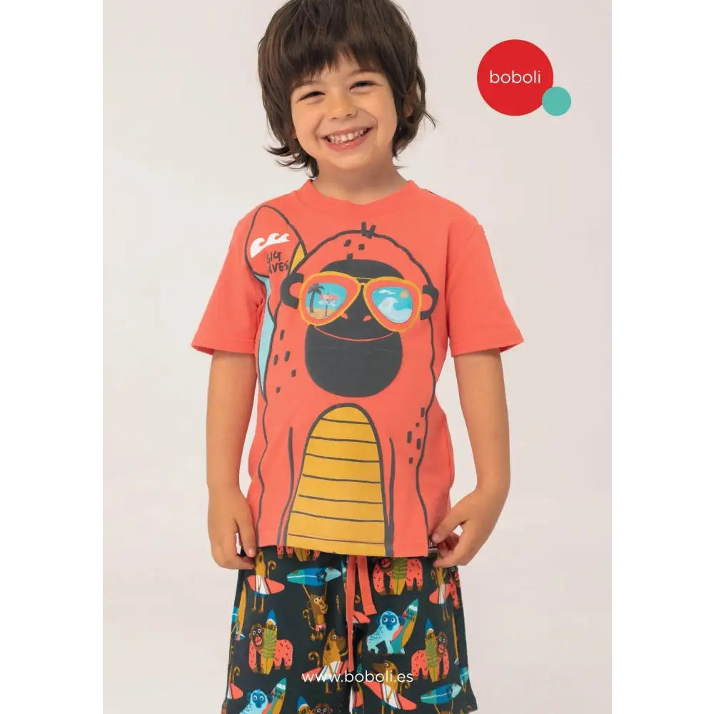 pantaloni bambino Boboli corti con stampa colorata e coulisse ideali per giochi estivi