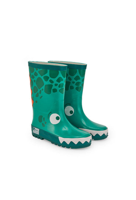 Stivali da pioggia verdi Boboli per bambini con stampa mostro e occhi divertenti