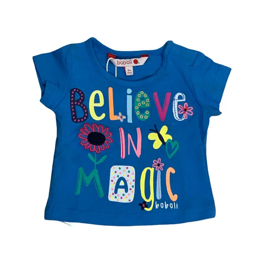 T-SHIRT IN COTONE COLORE CELESTE BAMBINO Boboli con stampa colorata e maniche corte