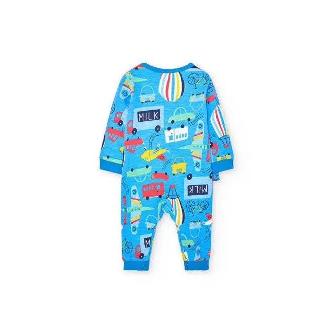 Tutina colorata bambino Boboli in cotone con fantasia veicoli e palloncini per neonati