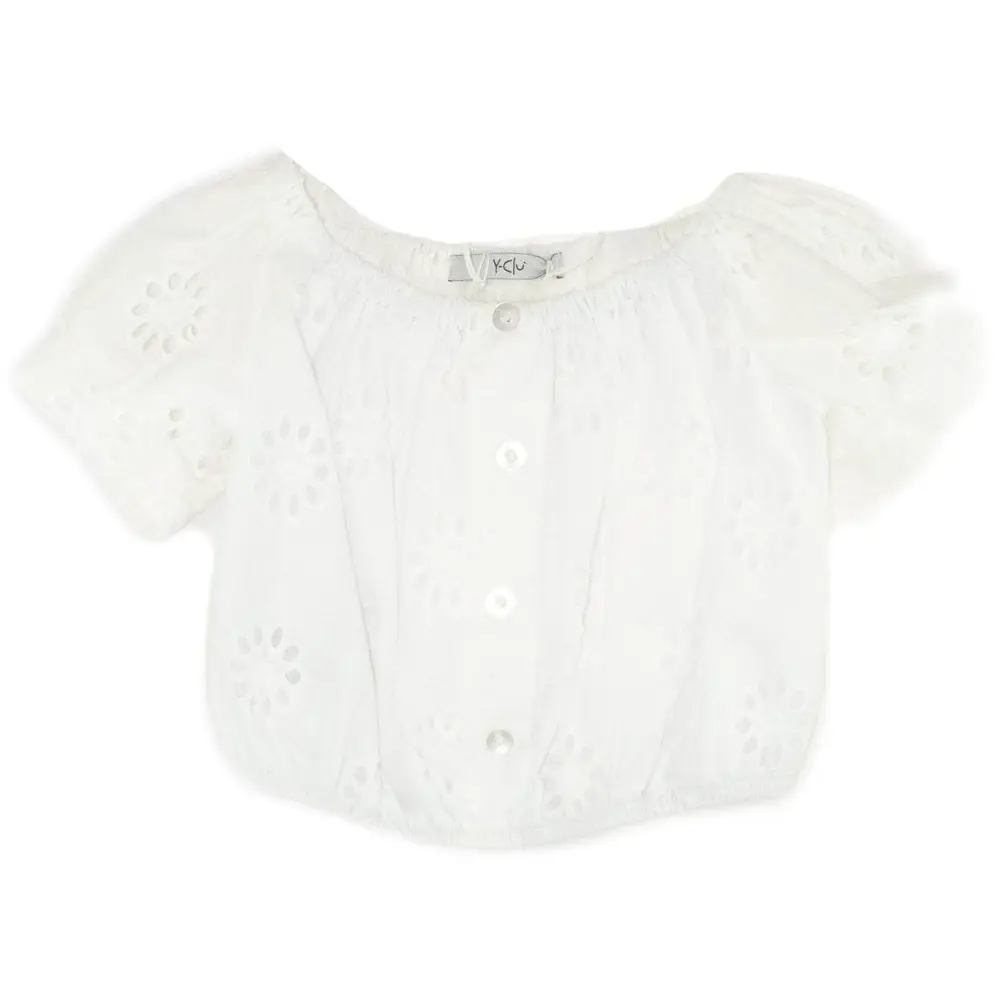 Camicia Crop Pizzo per Bambina da 3 a 7anni Y-Clù YB21401 - OOPS by BabyBimbo 0-16
