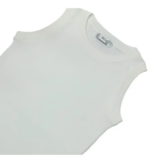 Canottiera bianca per bambina Y Clù canottiera bambina estate 2024 in cotone leggero