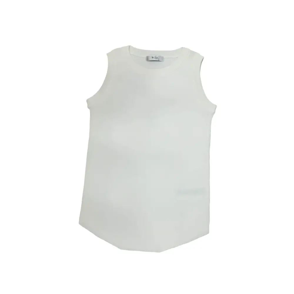Canottiera bambina estate 2024 Y-Clù in colore bianco senza maniche comoda e leggera