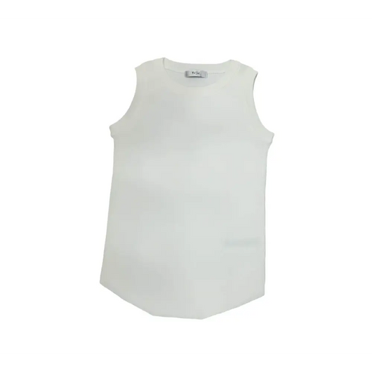Canottiera bambina estate 2024 Y-Clù in colore bianco senza maniche comoda e leggera