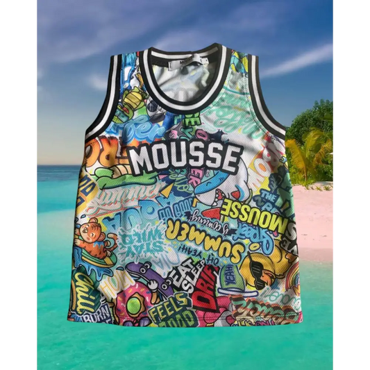 canottiera bambino 2 anni Mousse multicolore con stampa graffiti estiva senza maniche in cotone