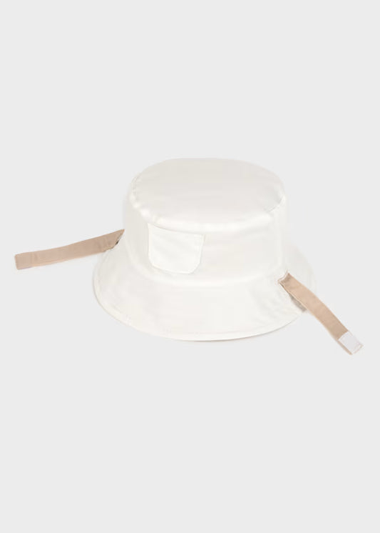 Cappello Neonato Reversibile da Sole Modello Pescatore Beige e Bianco - Mayoral - OOPS by BabyBimbo 0-16