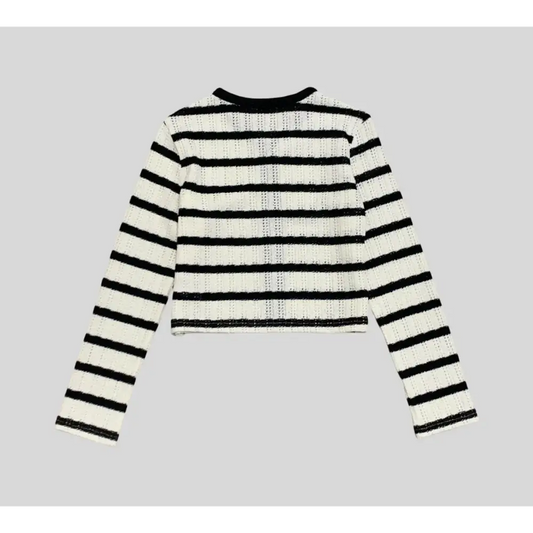 CARDIGAN NERO/BIANCO RIGHE YCLU 182MYFJS - OOPS by BabyBimbo 0-16