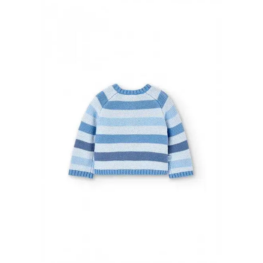 Cardigan tricot con bottoni a righe Celeste per neonati Boboli 106153 - OOPS by BabyBimbo 0-16