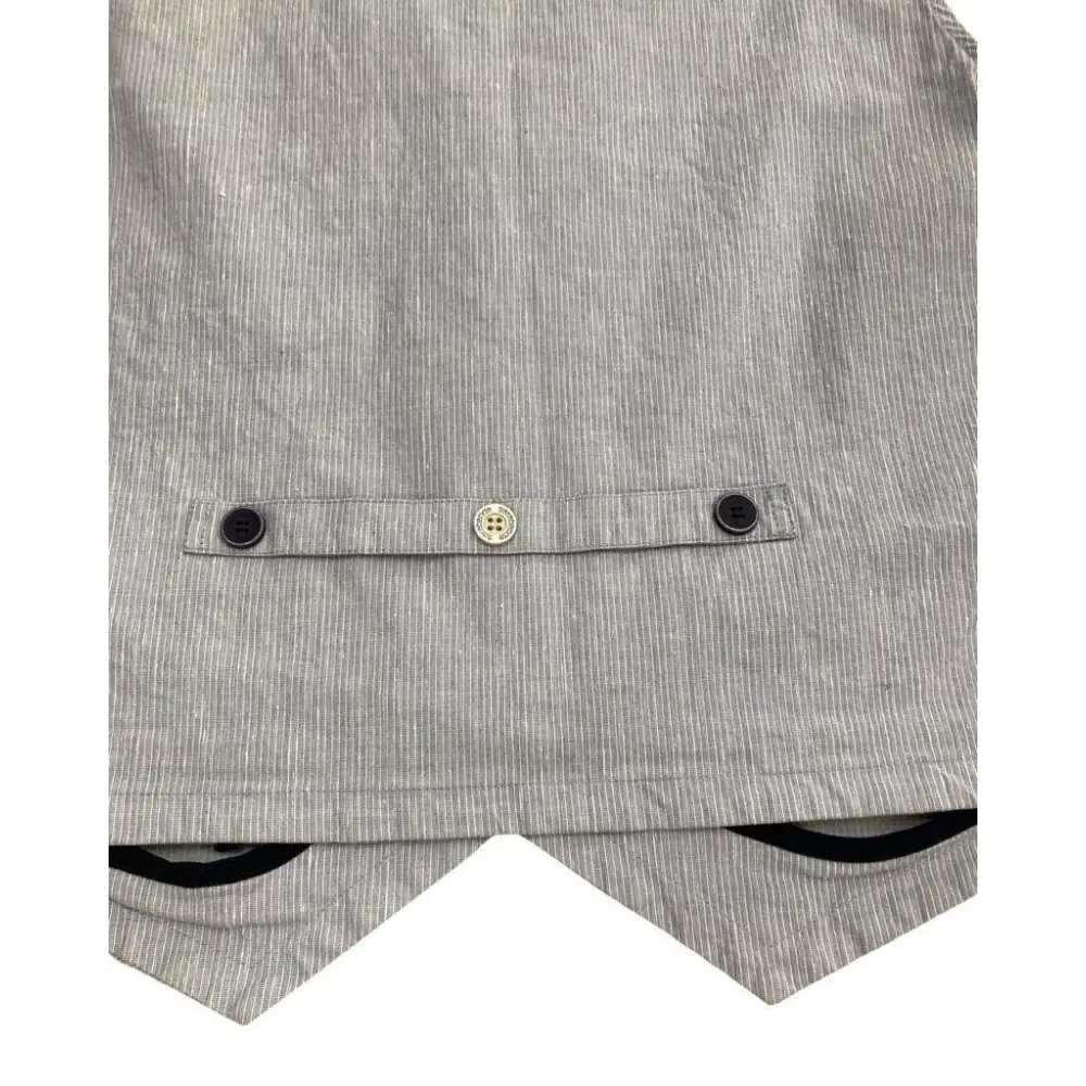 gilet elegante bambino celeste Sarabanda in tessuto a righe sottili con cintura posteriore regolabile e bottoni decorativi