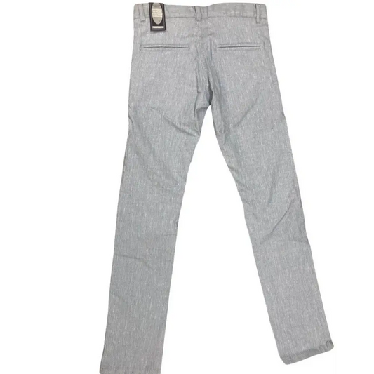 Sarabanda pantaloni slim fit ragazzo regolabili grigio chiaro rigati vista posteriore con tasche a filetto